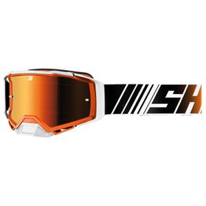 Ochelari de motocross Shot Core portocaliu-alb cu plexiglas iridiu