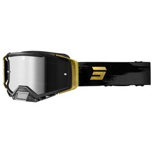 Ochelari de motocross Shot Core auriu-negru cu plexiglas iridiu
