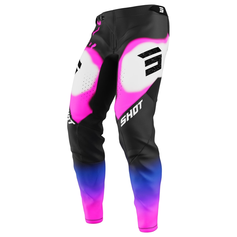 Pantaloni motocross Shot Aerolite Astral albastru-roz