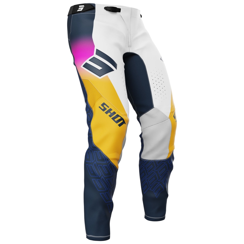 Pantaloni de motocross Shot Aerolite Ultra albastru-portocaliu-roz