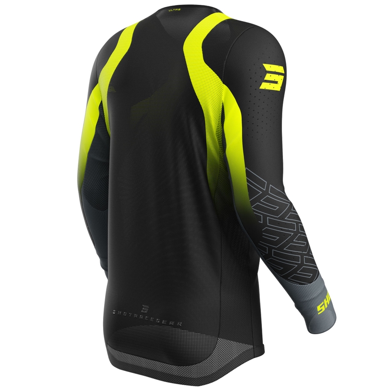 Tricou motocross Shot Aerolite Ultra galben fluo