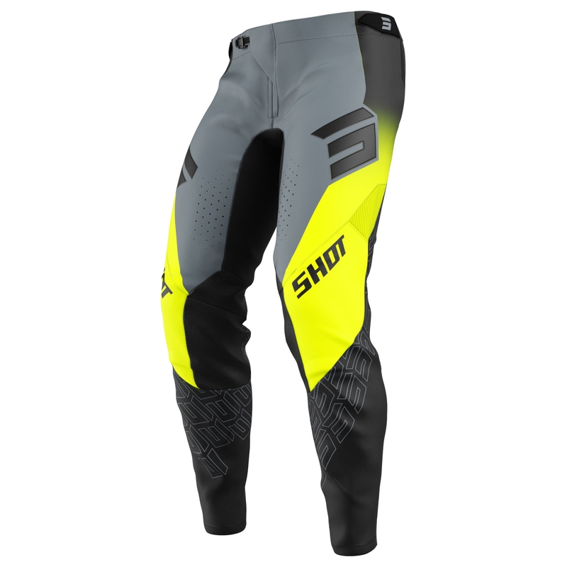 Pantaloni de motocross Shot Aerolite Ultra galben fluo