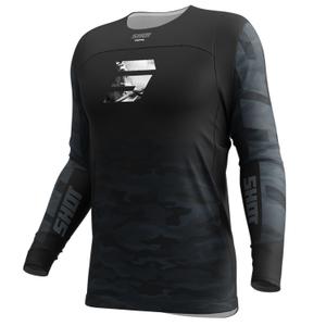 Tricou de motocross Shot Contact Tactic negru-gri