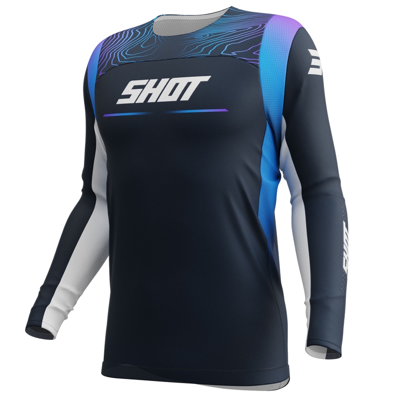 Tricou de motocross Shot Contact Apex albastru