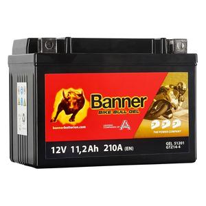 Baterie gel pentru motociclete Banner Bike Bull GEL 512 01/BGTZ14-S - GTZ14-S 12V, 11.2Ah, 210A