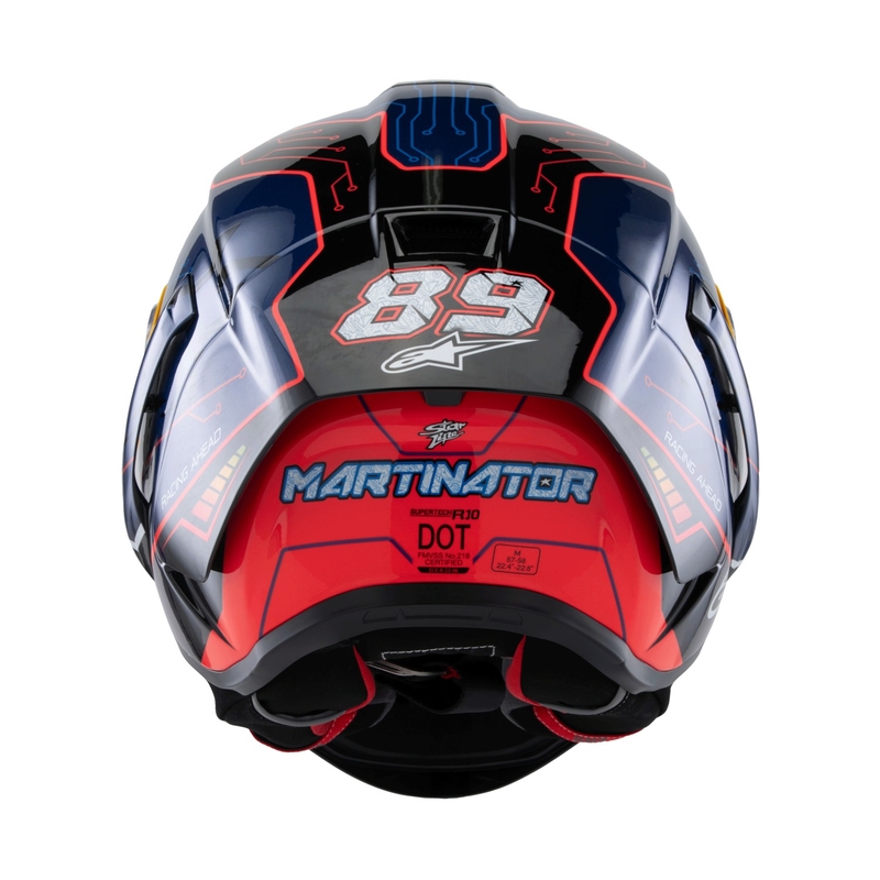 Cască integrală de motocicletă Alpinestars Supertech R-10 Ediție limitată Martinator Jorge Martin Albastru-Mov-Roșu-Galben