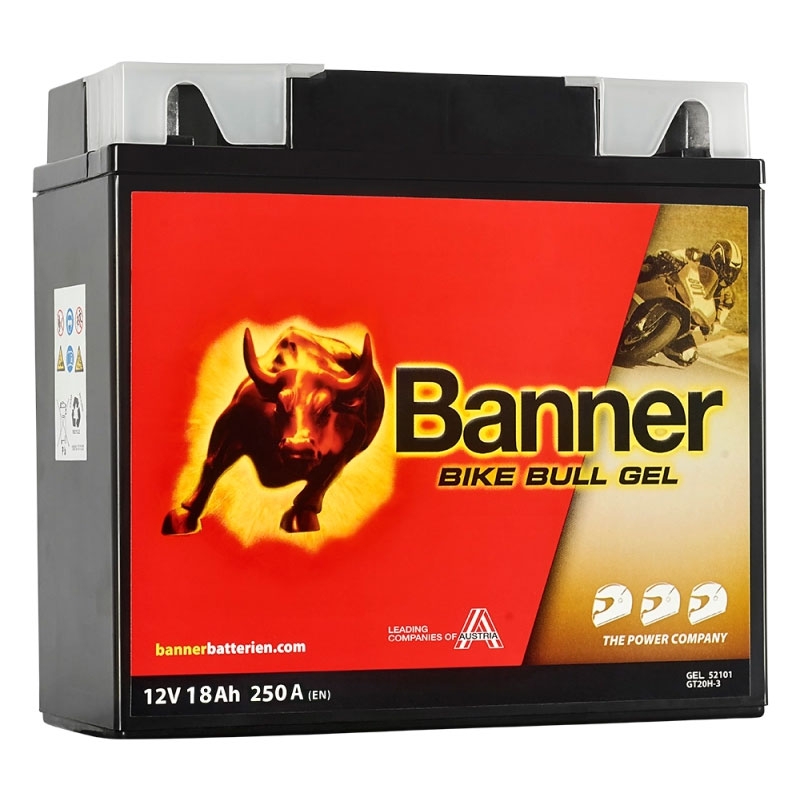 Baterie gel pentru motociclete Banner Bike Bull GEL 521 01/BG12-19 - G12-19 12V, 18Ah, 250A