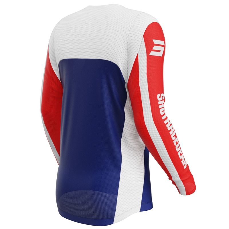 Tricou de motocross Shot Contact Mythic albastru-rosu