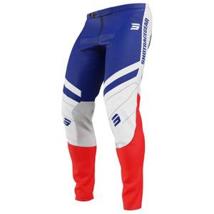 Pantaloni de motocross Shot Contact Mythic albastru-rosu