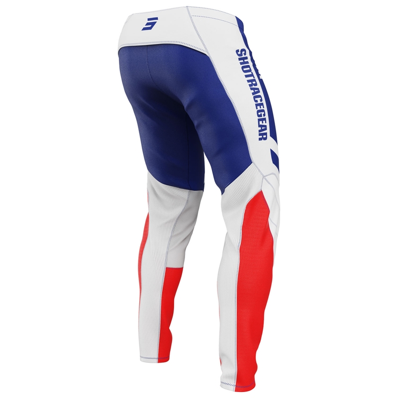 Pantaloni de motocross Shot Contact Mythic albastru-rosu