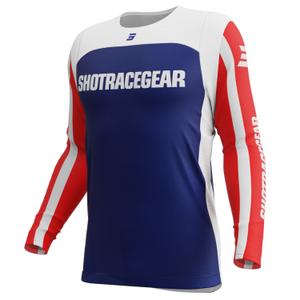 Tricou de motocross Shot Contact Mythic albastru-rosu