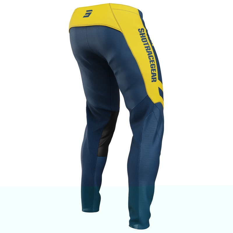 Pantaloni de motocross Shot Contact Mythic albastru-galben