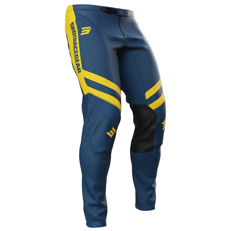 Pantaloni de motocross Shot Contact Mythic albastru-galben