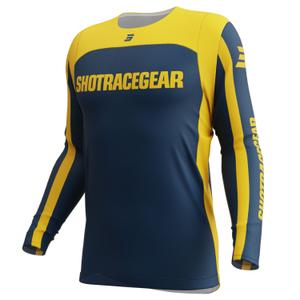 Tricou de motocross Shot Contact Mythic albastru-galben