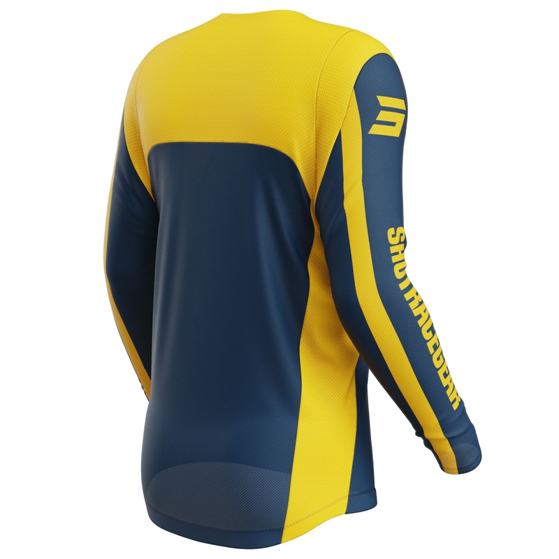 Tricou de motocross Shot Contact Mythic albastru-galben