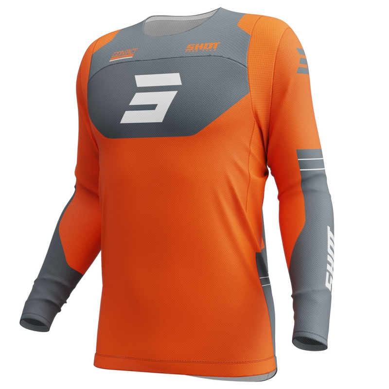 Tricou de motocross Shot Contact Shield portocaliu