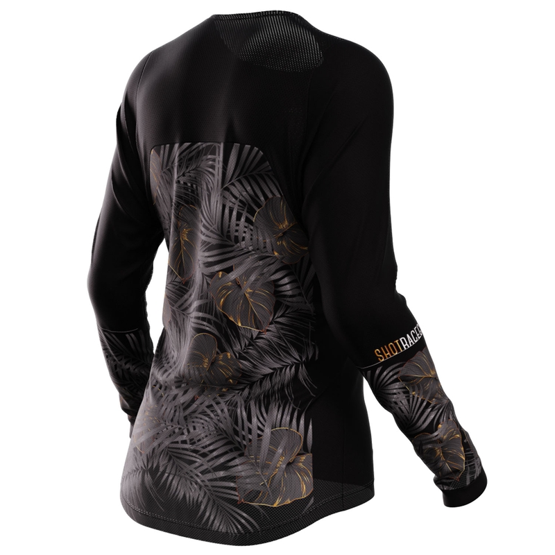 Tricou motocross damă Shot Contact Respect negru și auriu