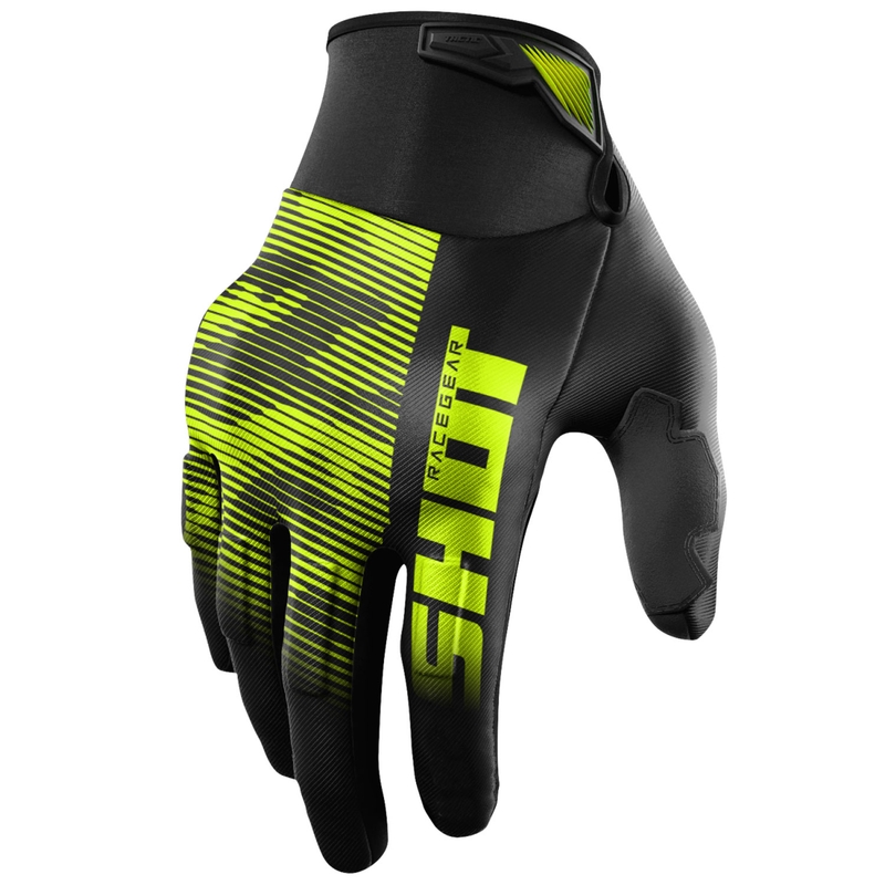 Mănuși de motocross Shot Drift Tactic galben fluo