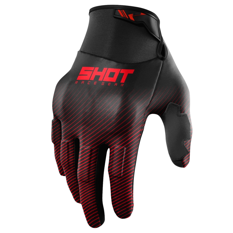 Mănuși de motocross Shot Drift Rim roșii