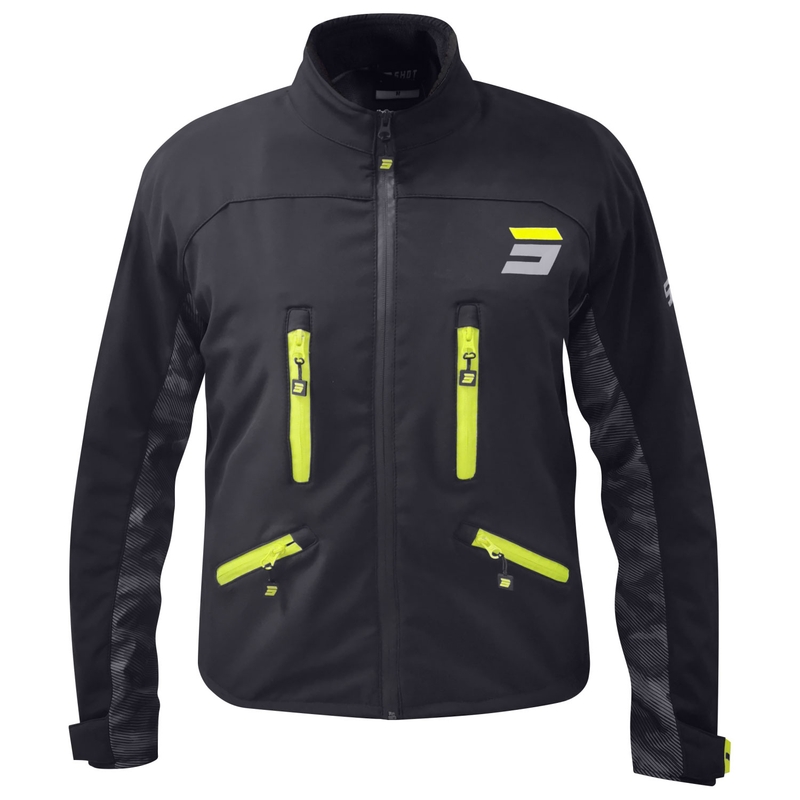 Geacă moto Shot Climatic negru-galben fluo