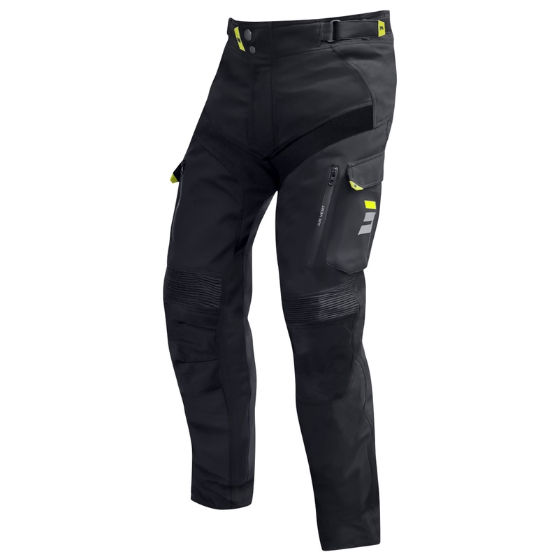 Pantaloni de motociclete Shot Climatic negru-galben fluo