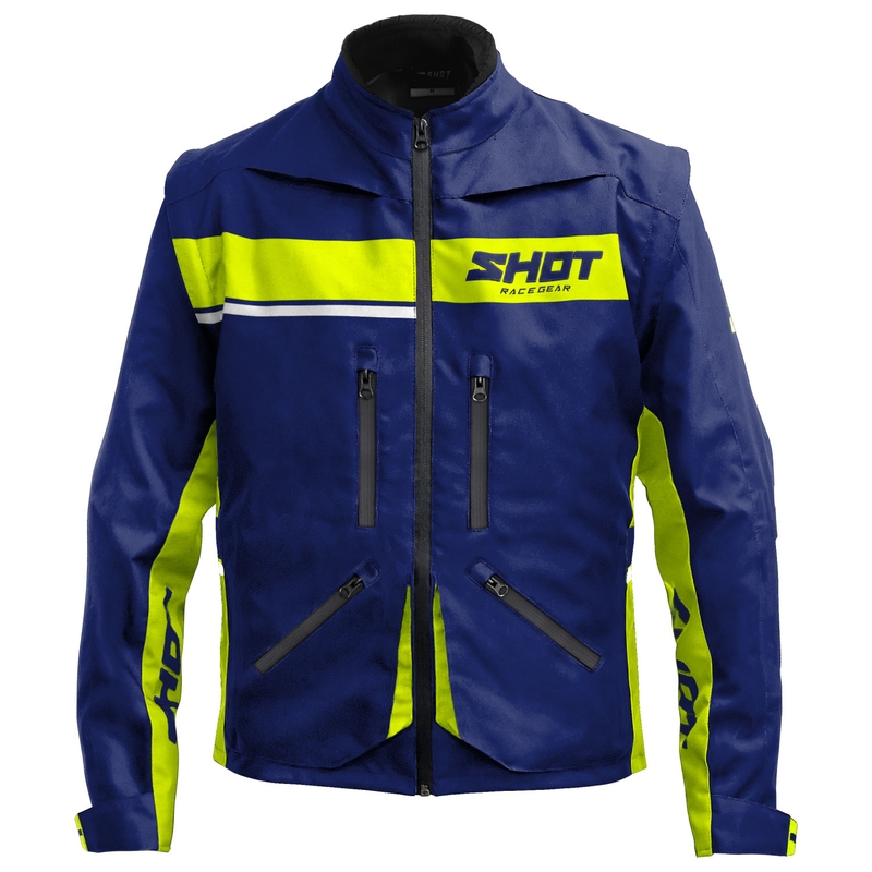 Geacă de motocicletă Shot Contact Assault 2.0 albastru-galben fluo