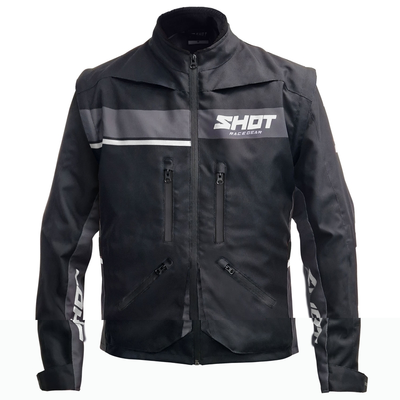 Geacă de motocicletă Shot Contact Assault 2.0 alb-negru