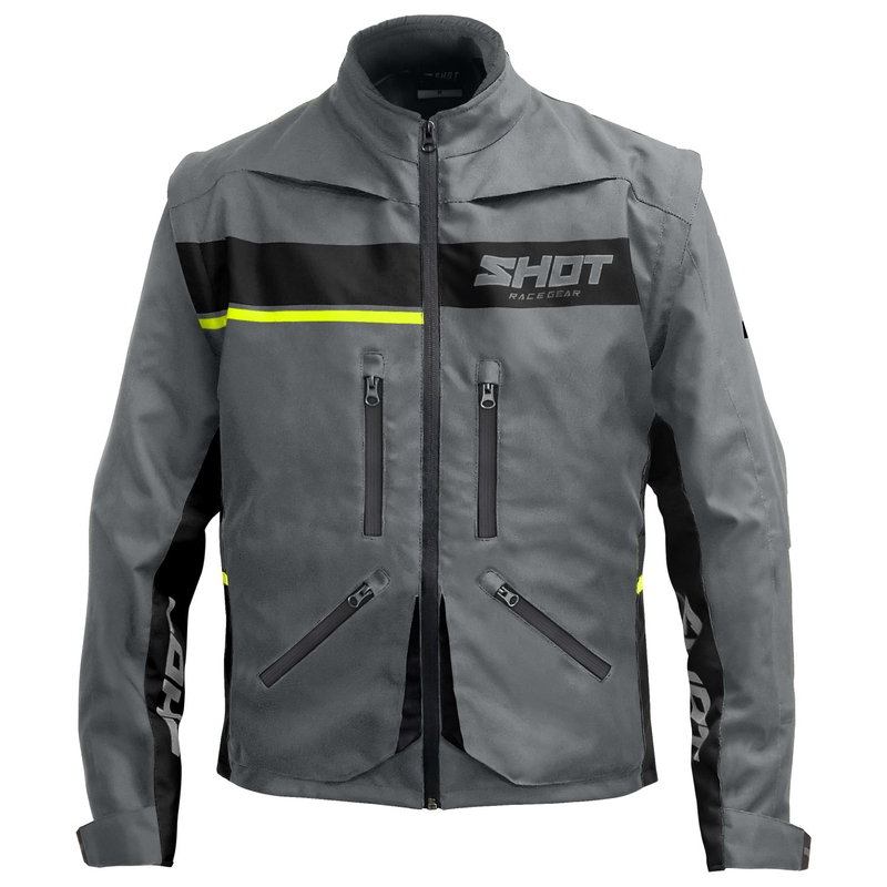 Geacă moto Shot Contact Assault 2.0 gri-galben fluo