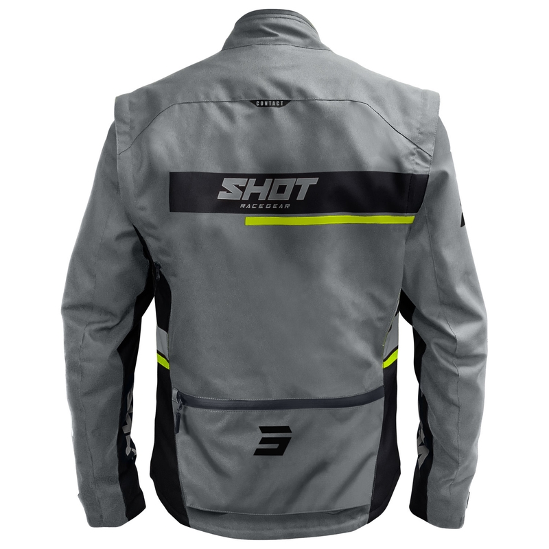 Geacă moto Shot Contact Assault 2.0 gri-galben fluo