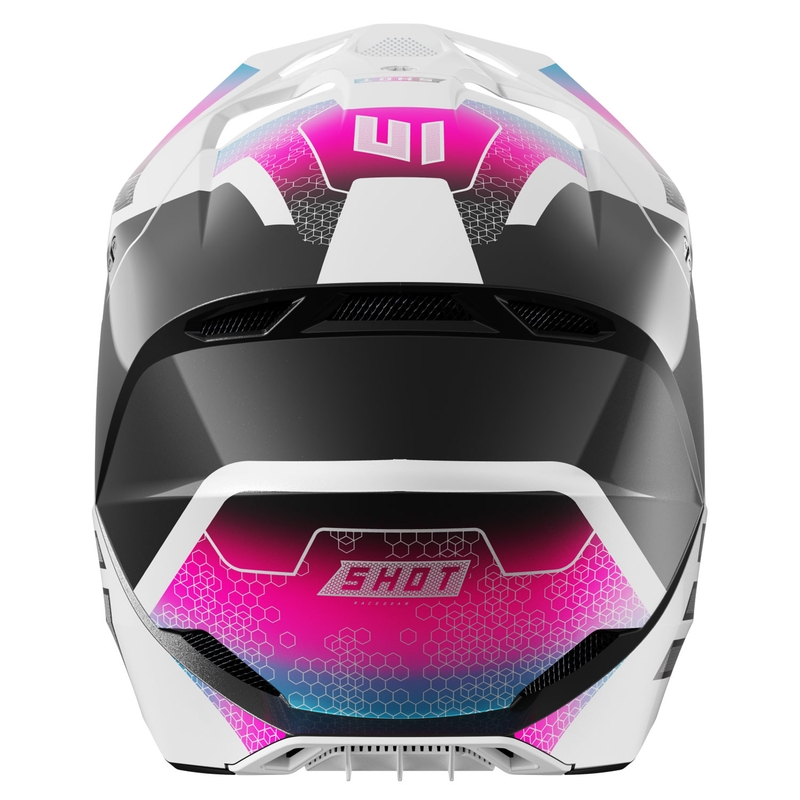 Casca de motocross copii Shot Furious Phaser negru-albastru-roz