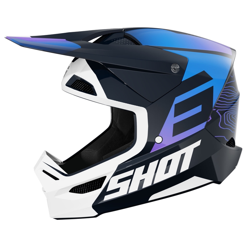 Casca motocross copii Shot Furious Apex albastra