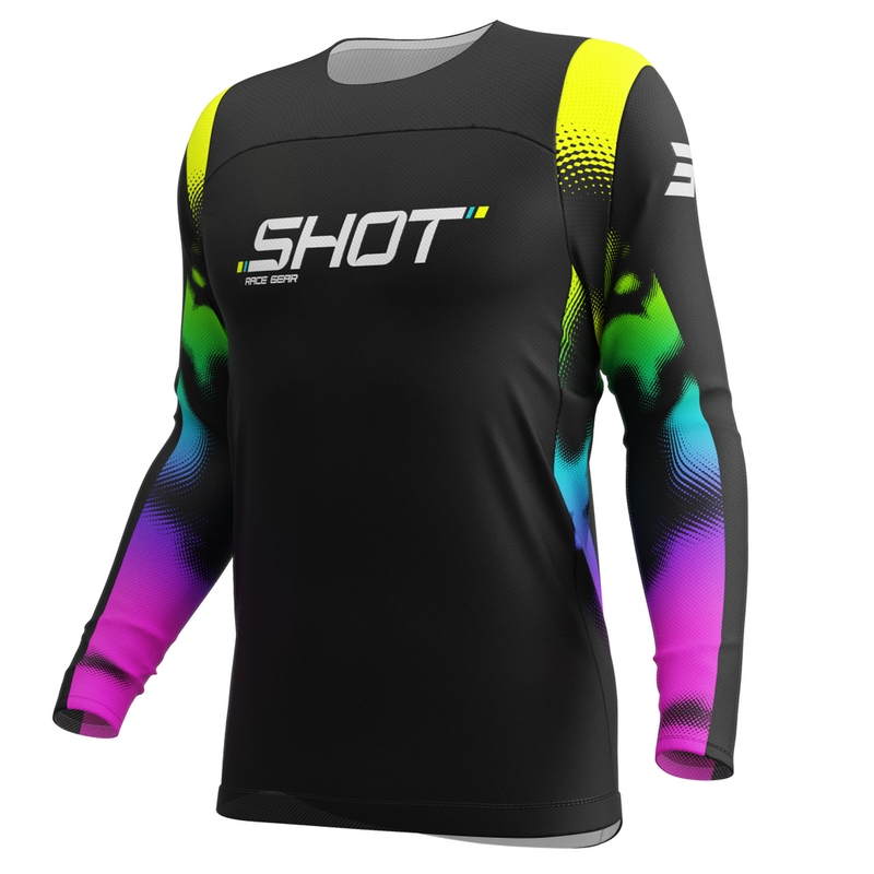 Tricou Motocross pentru copii Shot Contact Nitro Black
