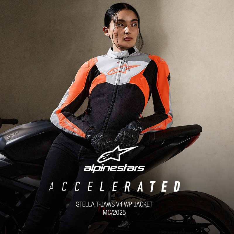 Jachetă motocicletă damă Alpinestars Stella T-Jaws 4 Waterproof negru-gri-rosu fluo