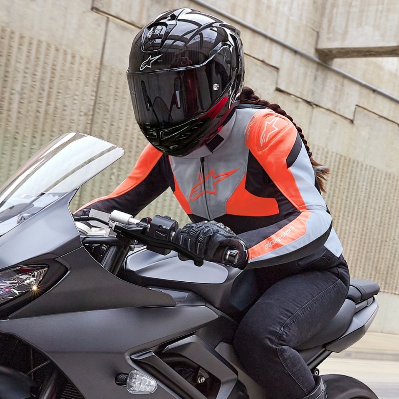 Jachetă motocicletă damă Alpinestars Stella T-Jaws 4 Waterproof negru-gri-rosu fluo