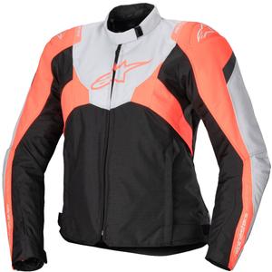 Jachetă motocicletă damă Alpinestars Stella T-Jaws 4 Waterproof negru-gri-rosu fluo