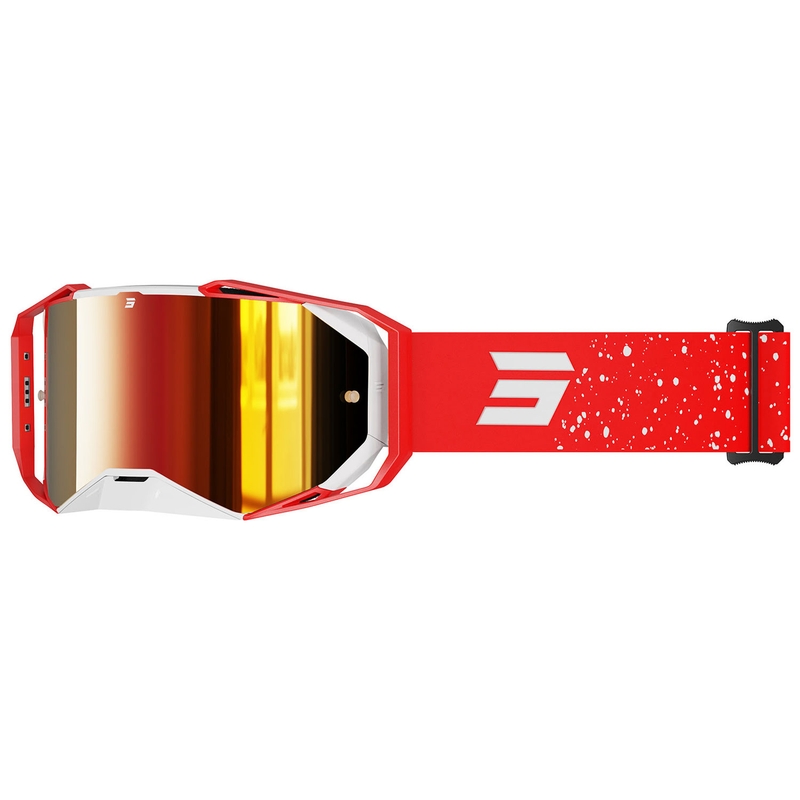 Ochelari de motocross Shot Lite Mist roșu cu plexiglas iridiu roșu
