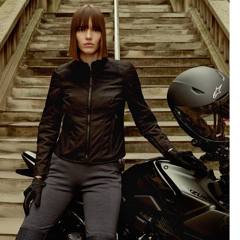 Jachetă de motocicletă pentru femei Alpinestars Stella Isla, rezistentă la apă, negru-negru