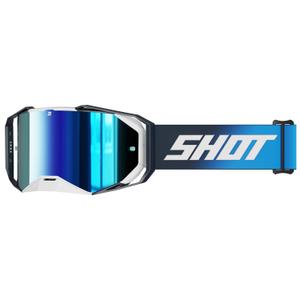 Ochelari de motocross Shot Lite Solid albastru cu plexiglas iridiu albastru