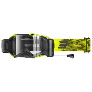 Ochelari de protecție de motocross Shot Lite Roll-Off Patrol galben fluo cu plexiglas transparent