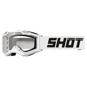 Ochelari de protecție de motocross pentru copii Shot Rocket Kid 2.0 alb uni cu plexiglas transparent