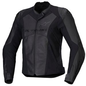 Jachetă de motocicletă din piele pentru femei Alpinestars Stella Faster 3 Negru-Negru