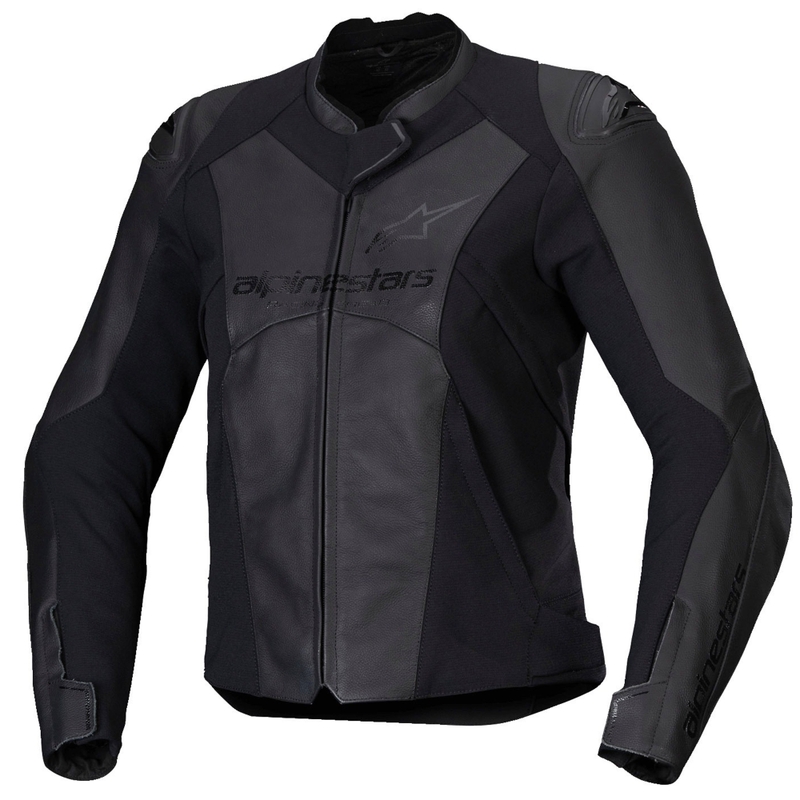 Jachetă de motocicletă din piele pentru femei Alpinestars Stella Faster 3 Negru-Negru