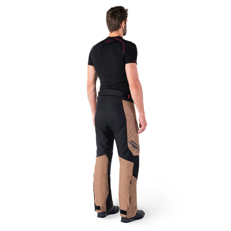 Pantaloni moto impermeabili Alpinestars ST-1 kaki-nisip-negru-rosu fluo