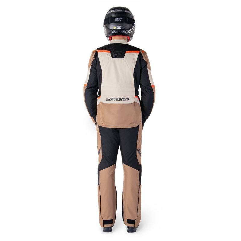 Pantaloni moto impermeabili Alpinestars ST-1 kaki-nisip-negru-rosu fluo
