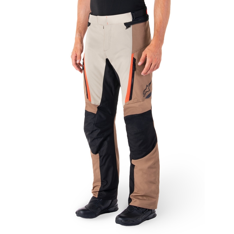 Pantaloni moto impermeabili Alpinestars ST-1 kaki-nisip-negru-rosu fluo