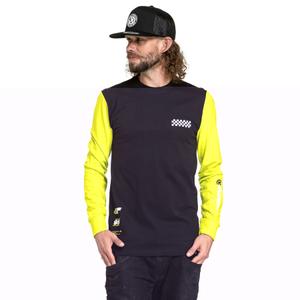 Tricou cu maneci lungi Meatfly Appex galben fluo-negru