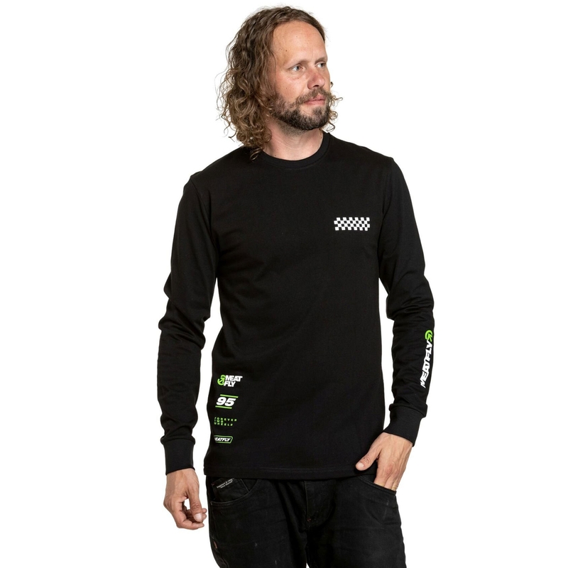 Tricou negru cu mânecă lungă Meatfly Appex