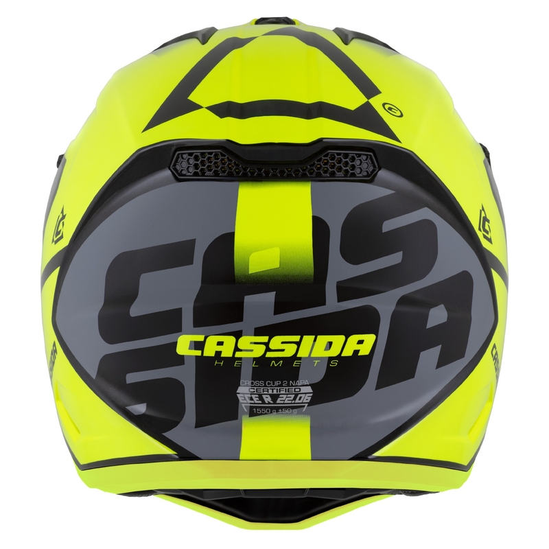 Casca motocross Cassida Cross Cup 2 Napa galben fluo-negru-gri perlat