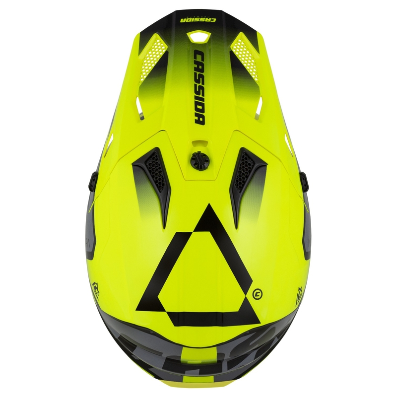 Casca motocross Cassida Cross Cup 2 Napa galben fluo-negru-gri perlat