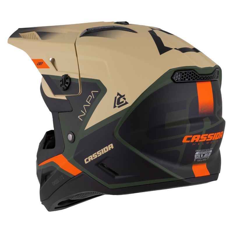 Cassă Motocross Cassida Cross Cup 2 Napa Mate Nisip-Verde-Portocaliu-Negru pentru copii